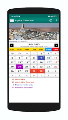 Algérie Calendrier android App screenshot 1